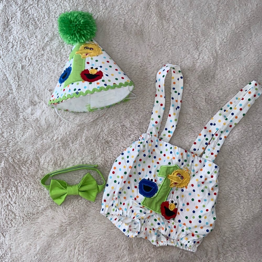 Customized Sesame Street first birthday outfit